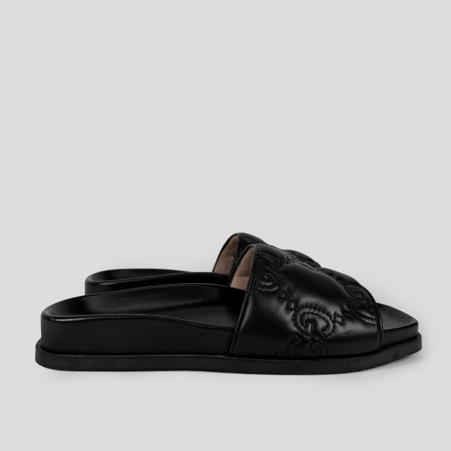 Gucci GG Quilted Leather Slide Sandals