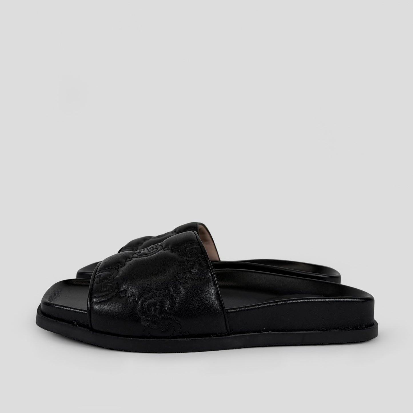 Gucci GG Quilted Leather Slide Sandals
