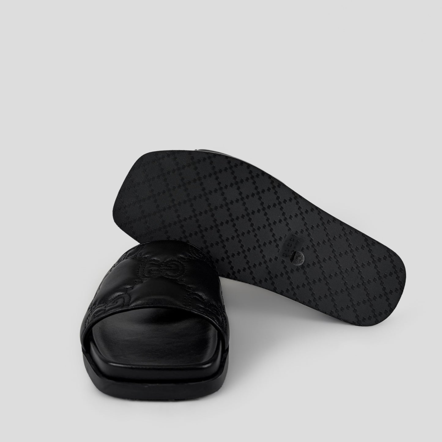 Gucci GG Quilted Leather Slide Sandals