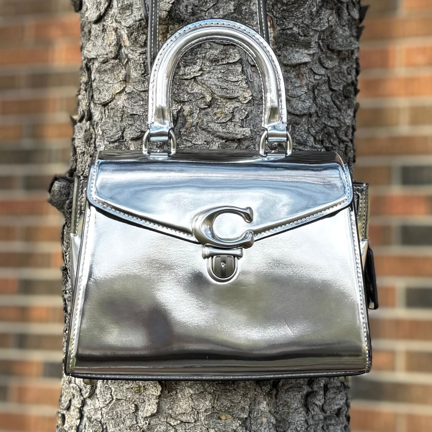 Coach Sammy 21 Metallic Leather Bag