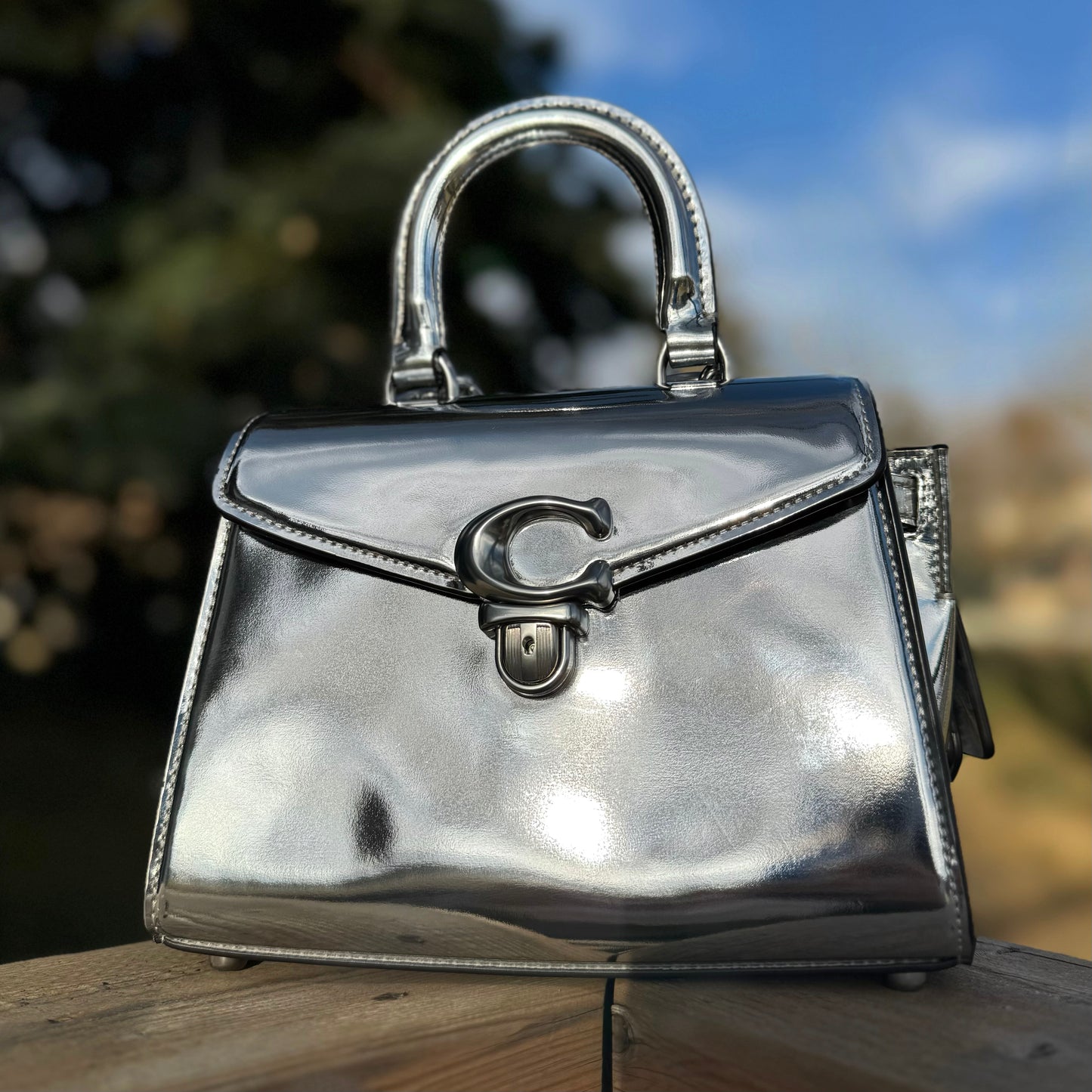 Coach Sammy 21 Metallic Leather Bag