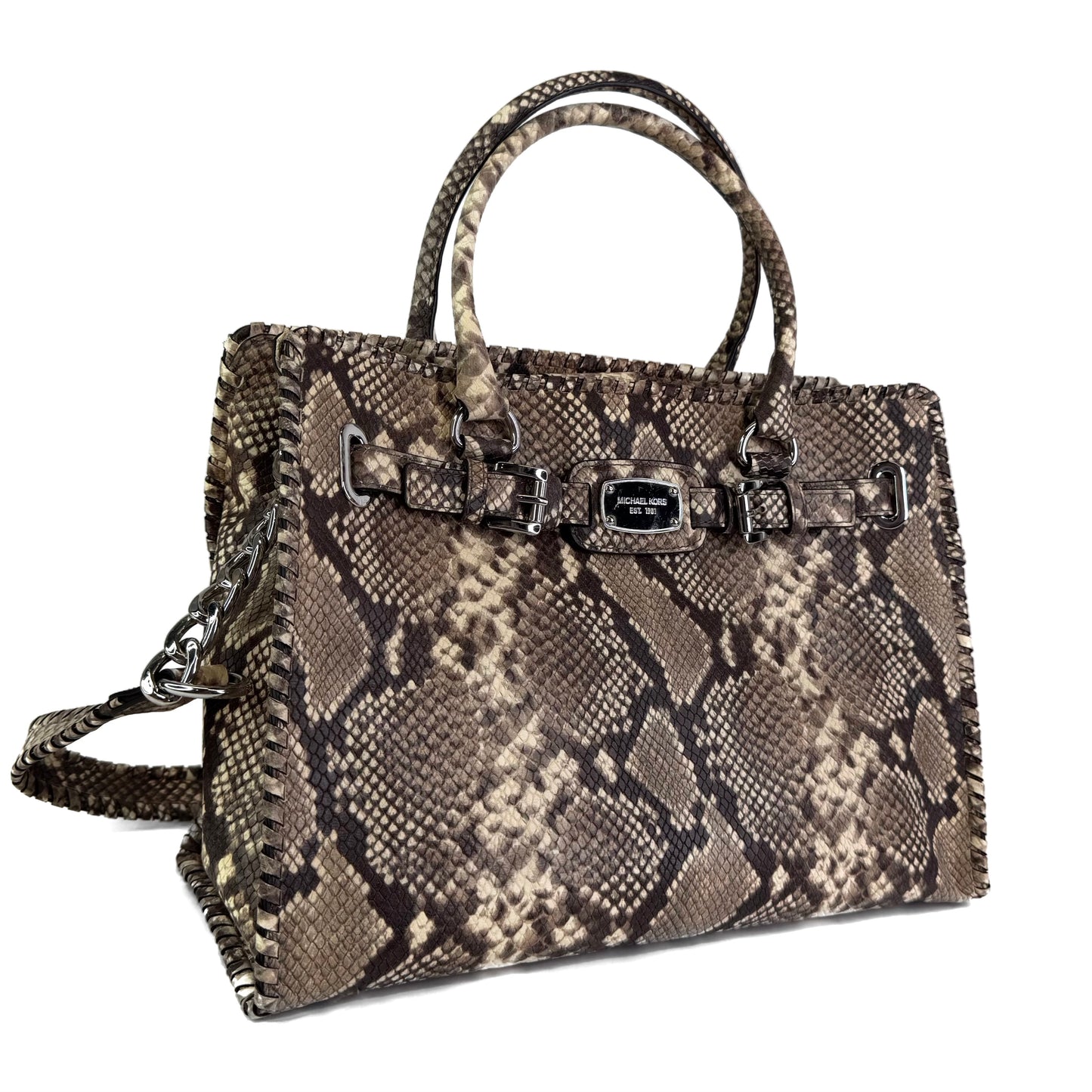 Micheal Kors Snakeskin Belted Tote Bag