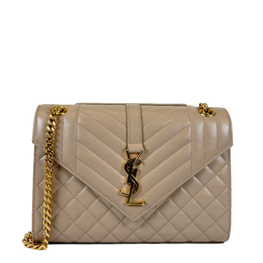 Saint Laurent Envelope Triquilt Medium Shoulder Bag