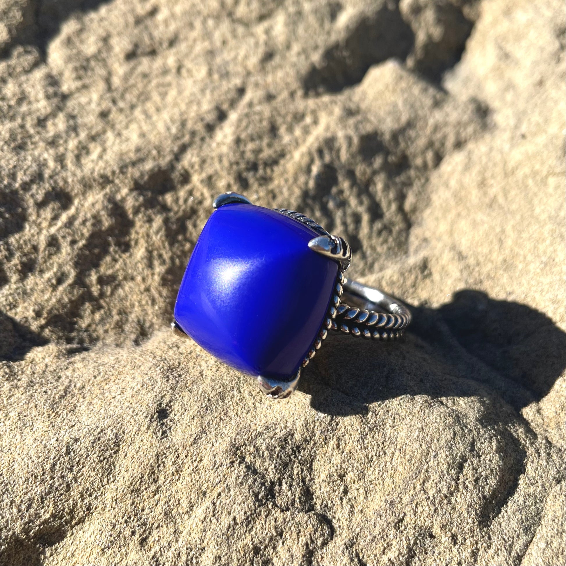 David Yurman 925 Silver Lapis Lazuli Ring