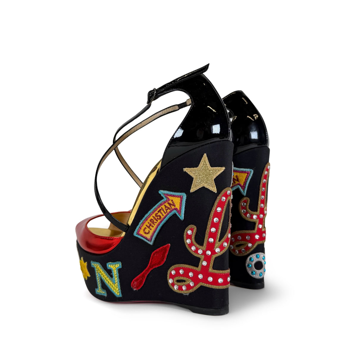 Christian Louboutin Loubi Zeppa Crisscross Wedges