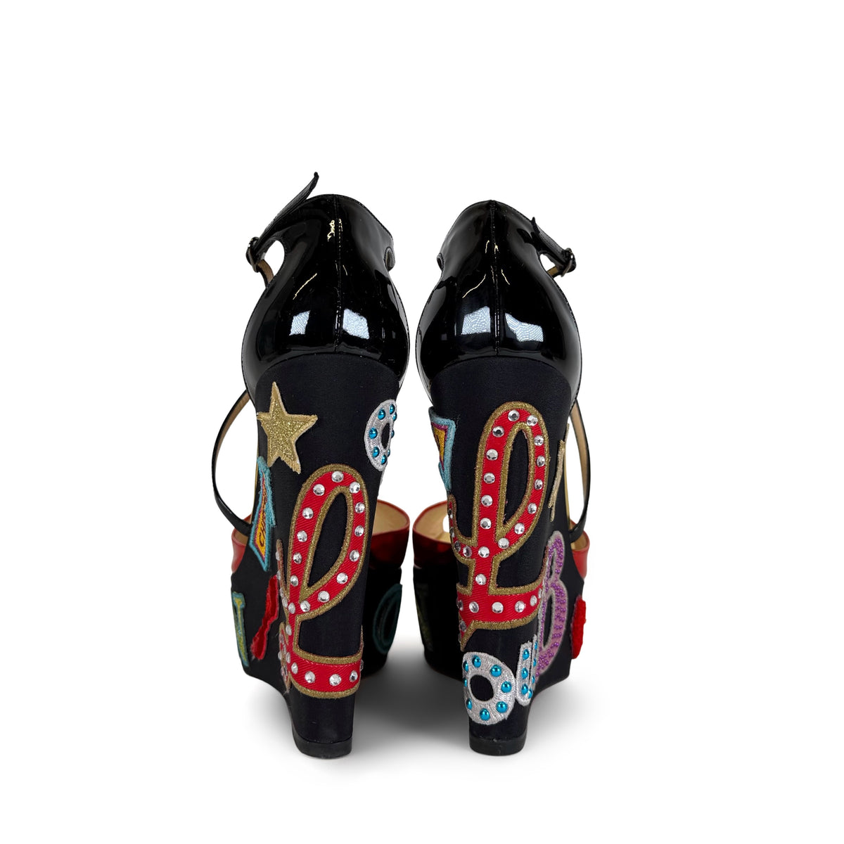 Christian Louboutin Loubi Zeppa Crisscross Wedges