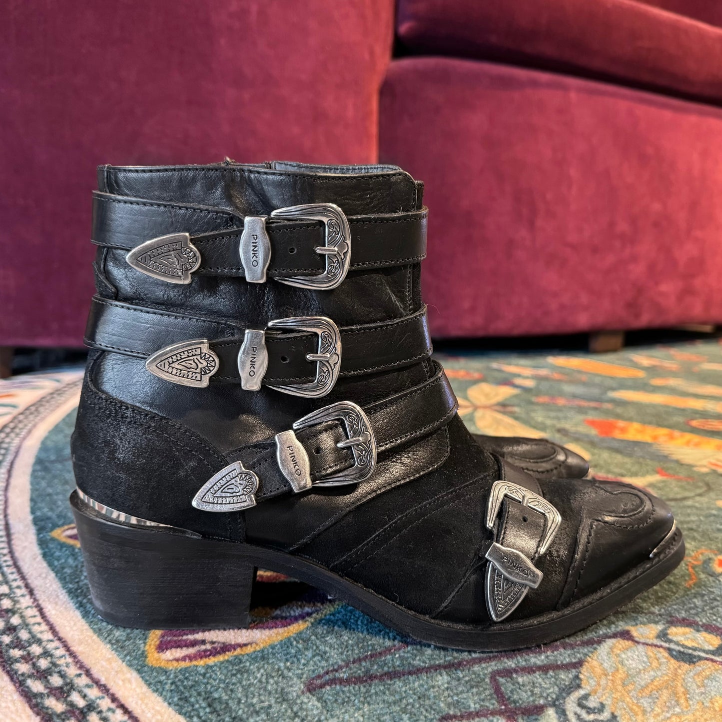 Pinko Western Buckle Boots