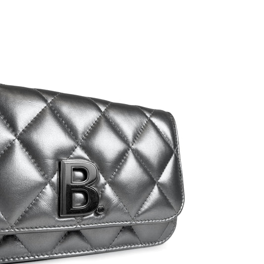 Balenciaga B. Metallic Wallet on Chain