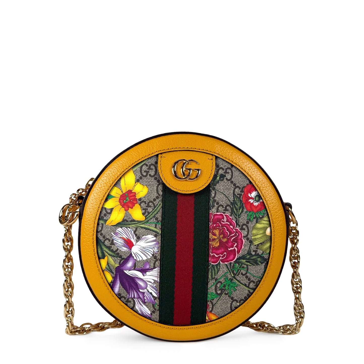 Gucci Ophidia Flora Mini Round Bag