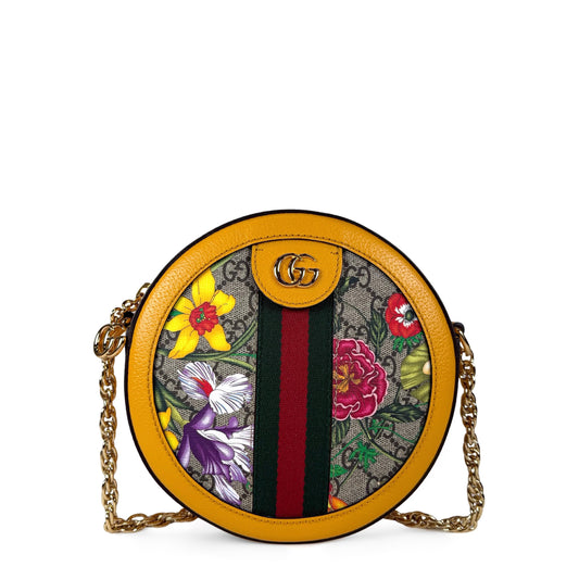 Gucci Ophidia Flora Mini Round Bag