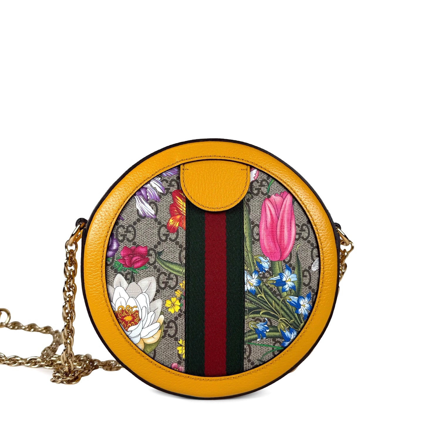 Gucci Ophidia Flora Mini Round Bag