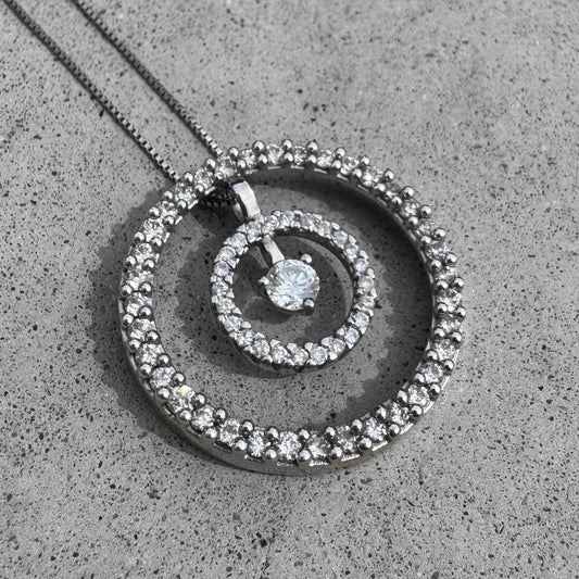White Gold Chain and Diamond Pendant