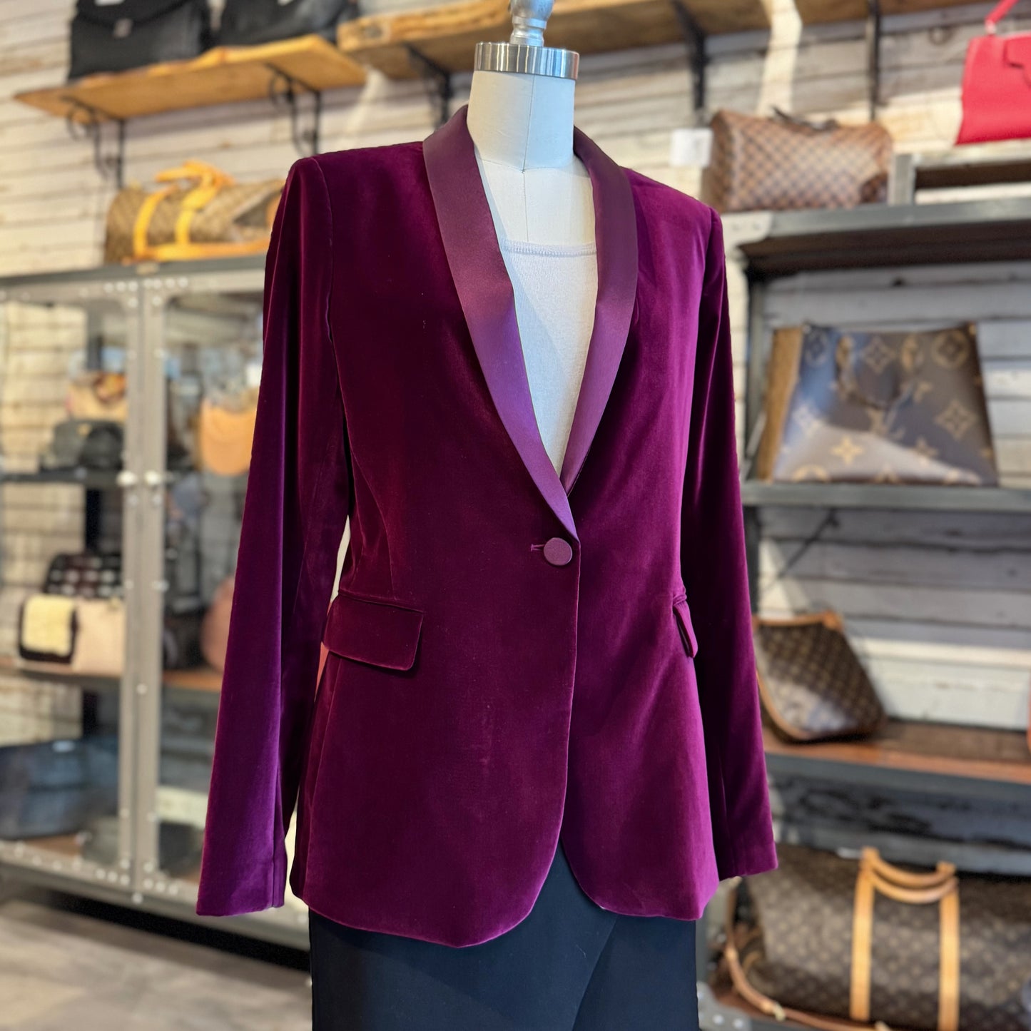 Alice+Olivia Macey Velvet Blazer