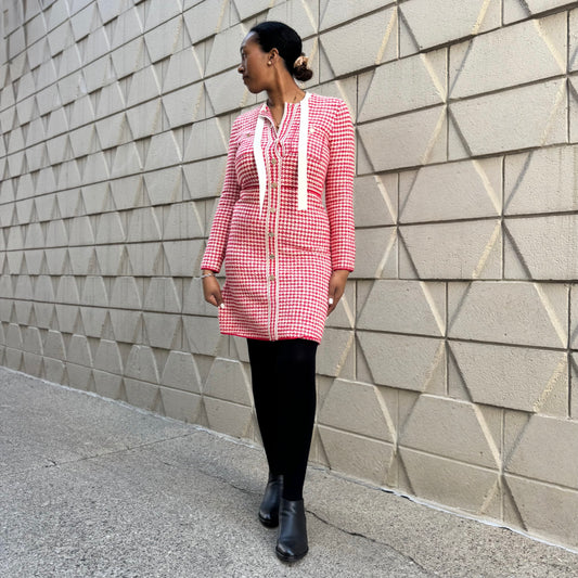 Sandro Houndstooth Tweed Dress