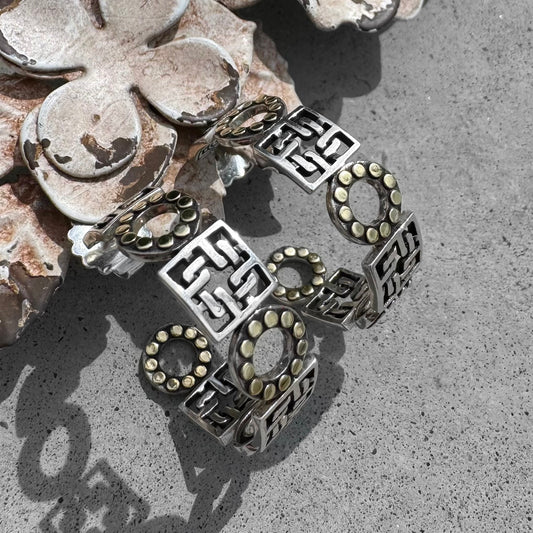 John Hardy Sterling Silver Yellow Gold Dots Silang Half Hoop Earrings