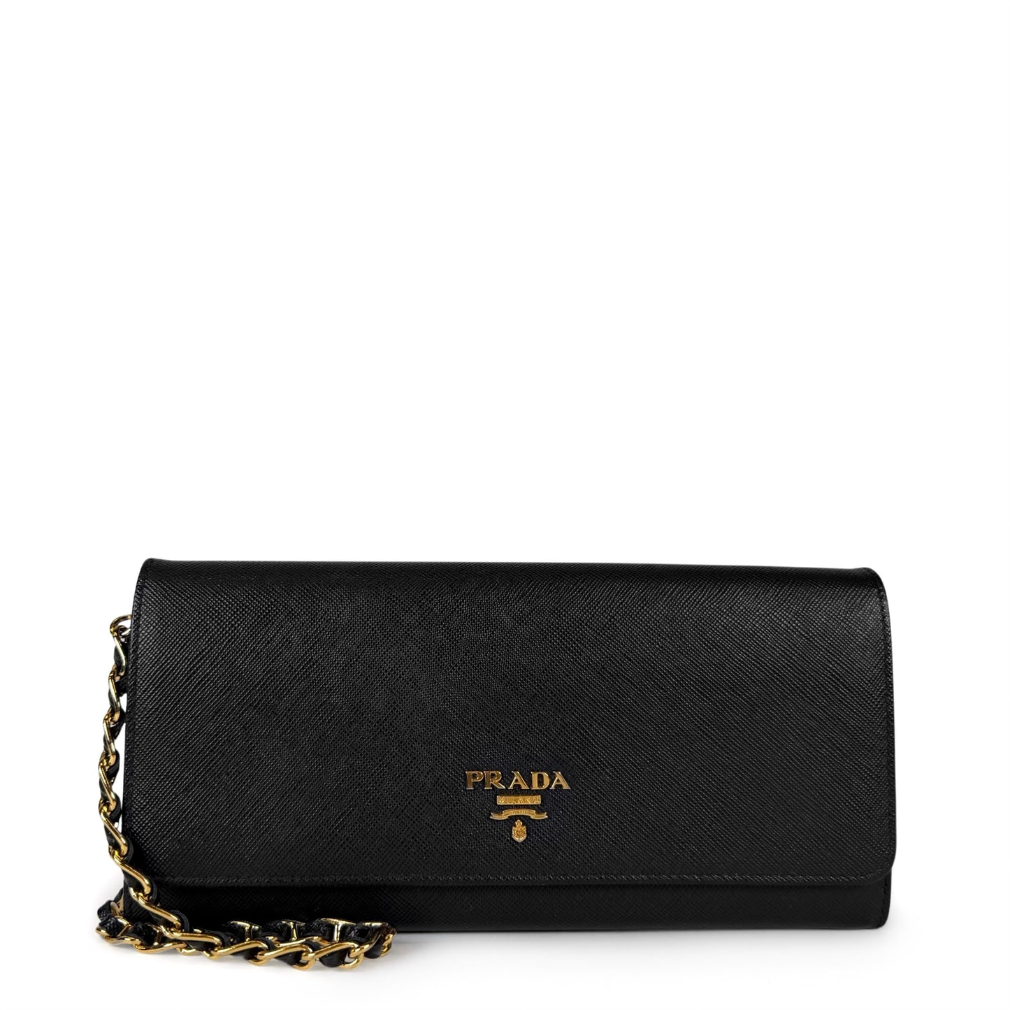 Prada Saffiano Leather Wallet On Chain