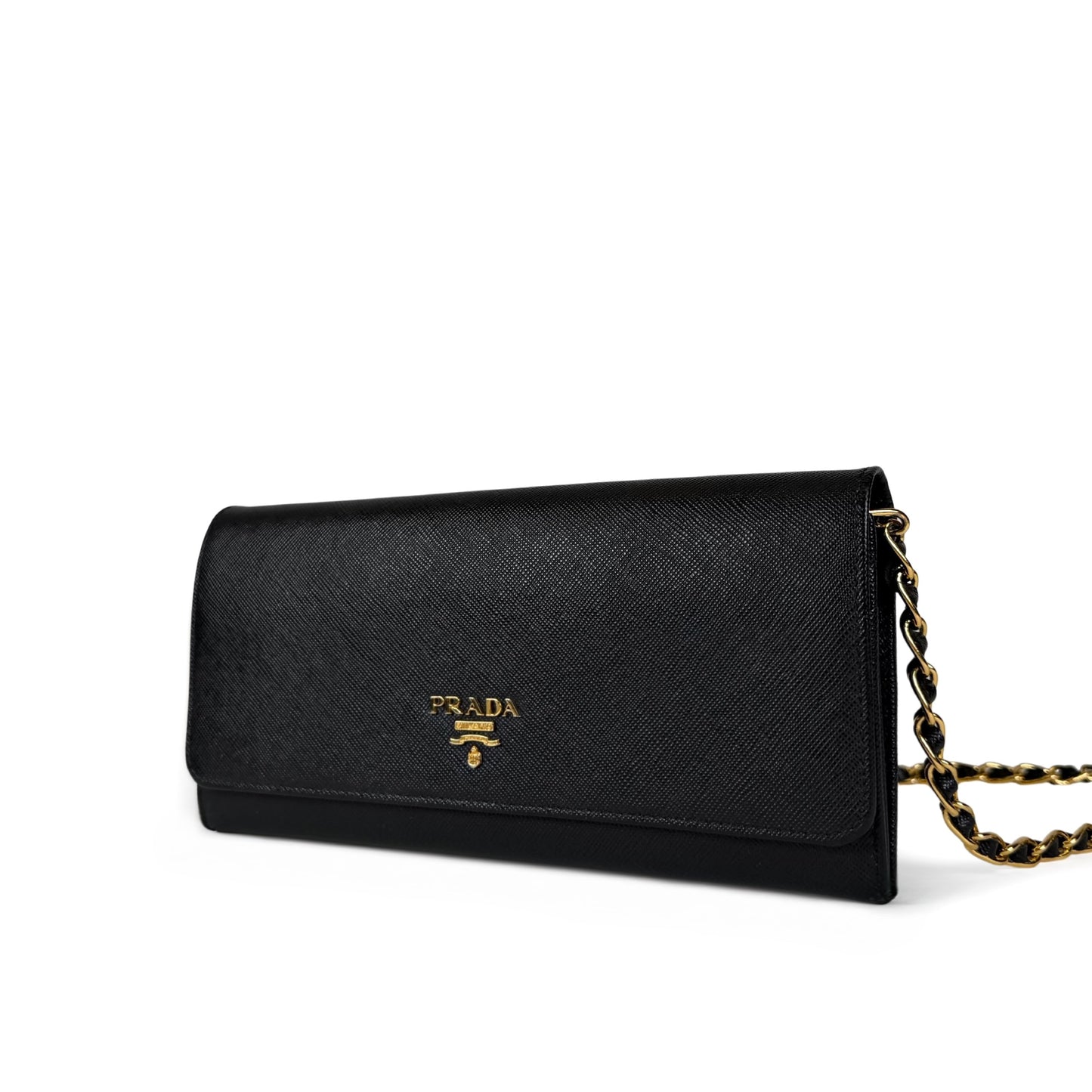 Prada Saffiano Leather Wallet On Chain