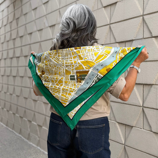 Burberry Prorsum London Map Silk Scarf