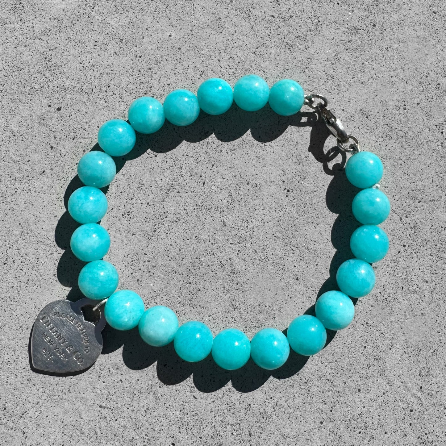 Tiffany Return to Tiffany Heart Tag Amazonite Bead Bracelet