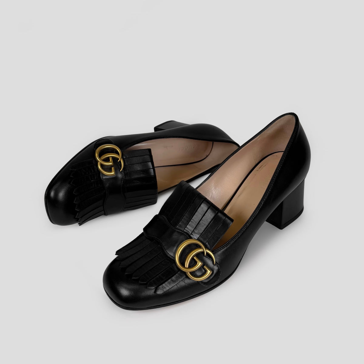Gucci Marmont Fringe Heeled Loafer