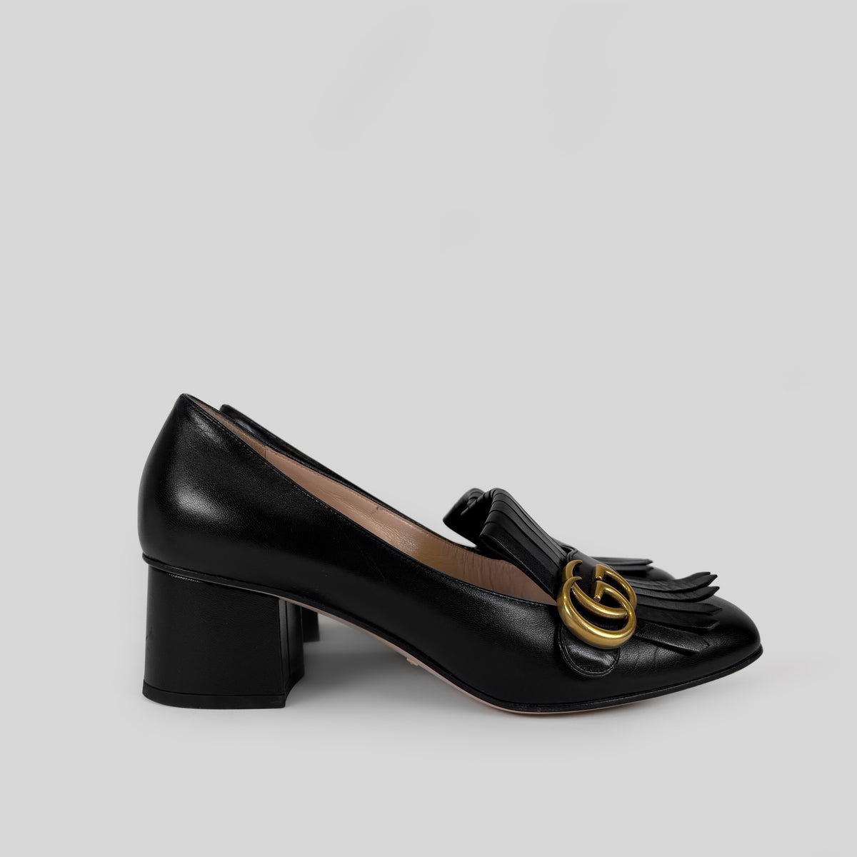 Gucci Marmont Fringe Heeled Loafer