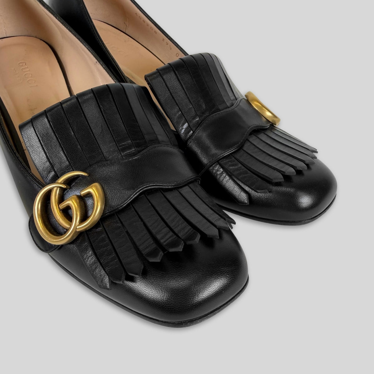 Gucci Marmont Fringe Heeled Loafer
