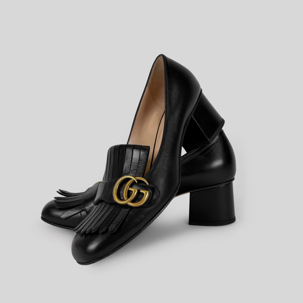Gucci Marmont Fringe Heeled Loafer