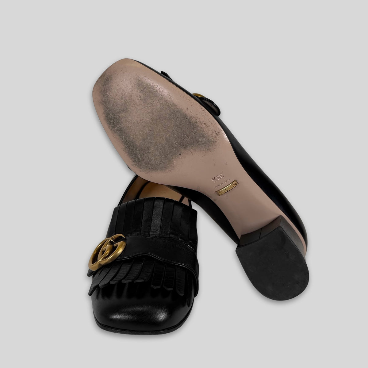 Gucci Marmont Fringe Heeled Loafer