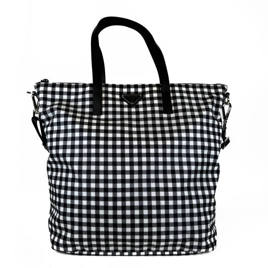 Prada Gingham Tote Bag