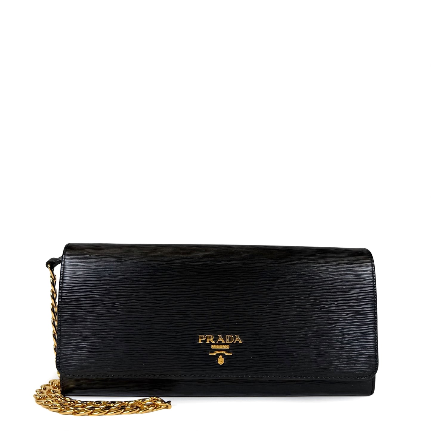Prada Vitello Move Leather Wallet On Chain