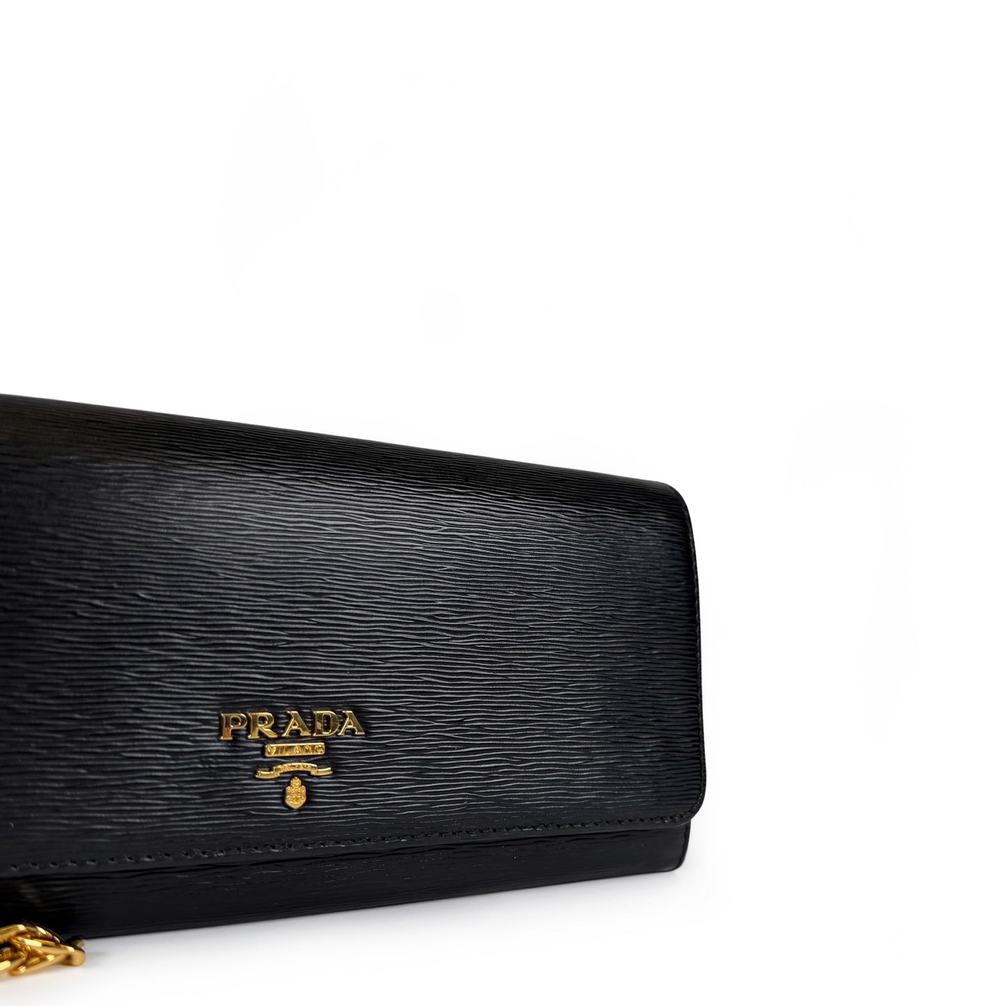 Prada Vitello Move Leather Wallet On Chain