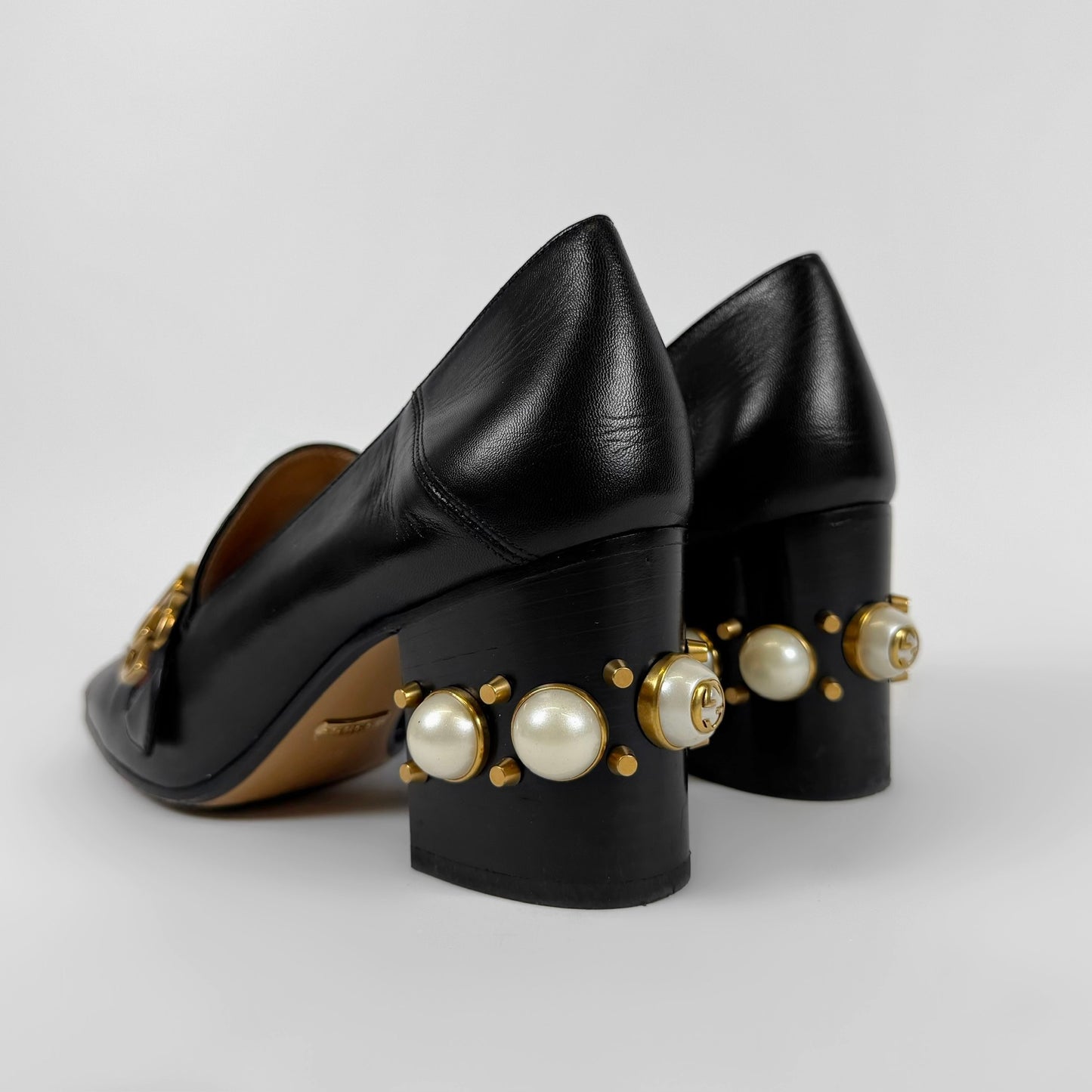 Gucci Pearl Peyton Marmont Heeled Loafers