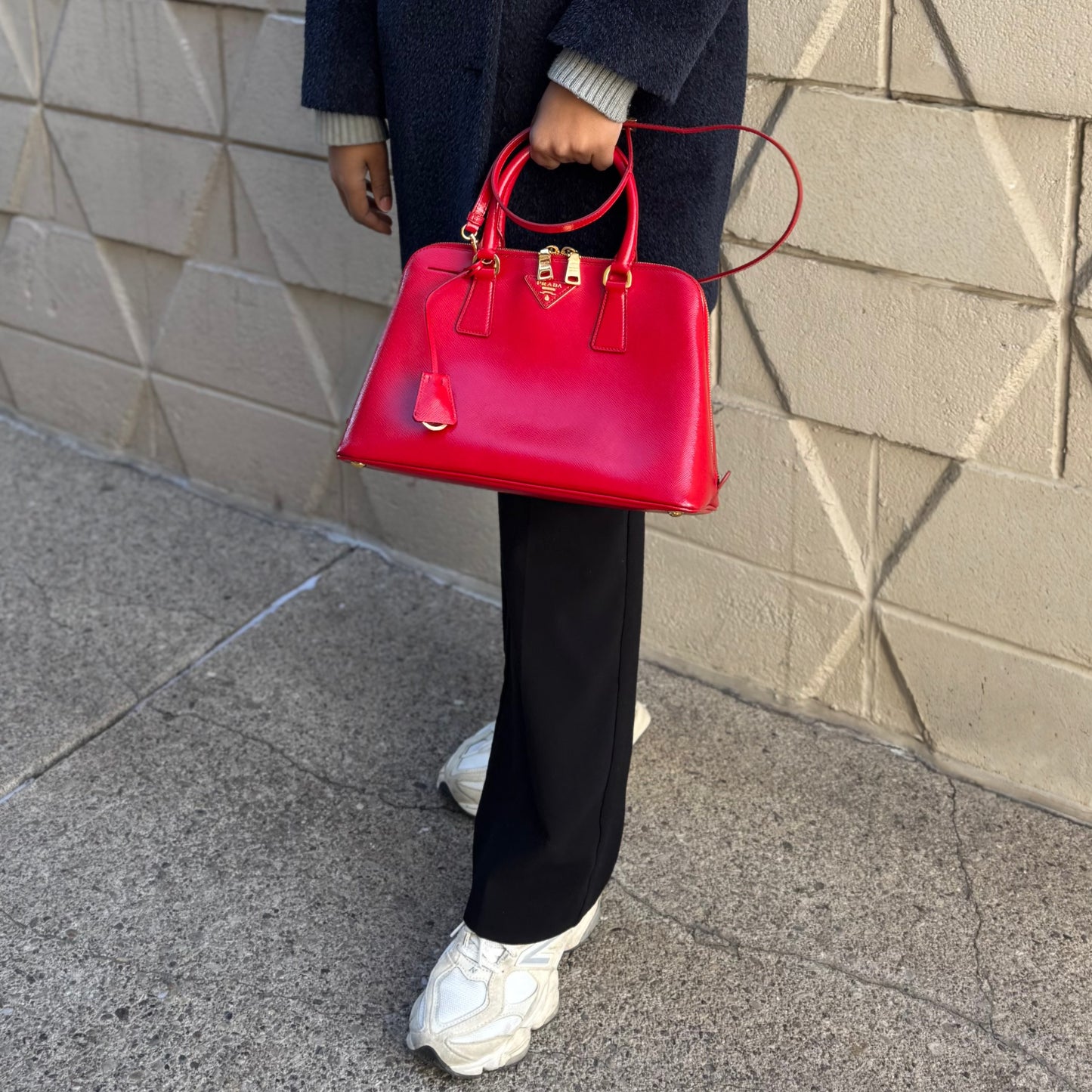 Prada Promenade Saffiano Dome Medium Bag