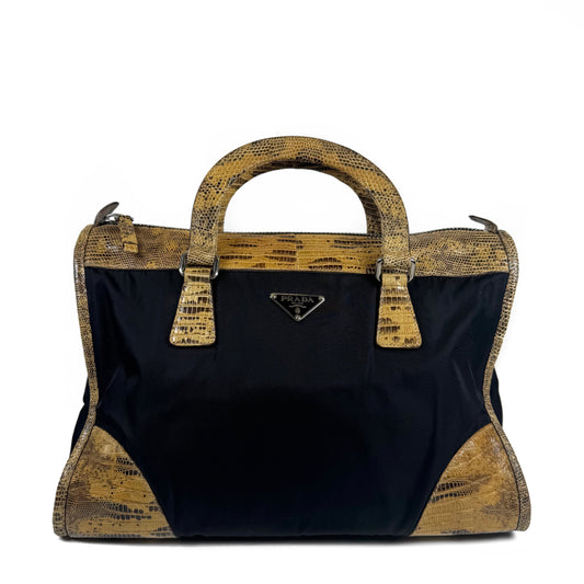 Prada Lizard Tessuto Nylon Bag