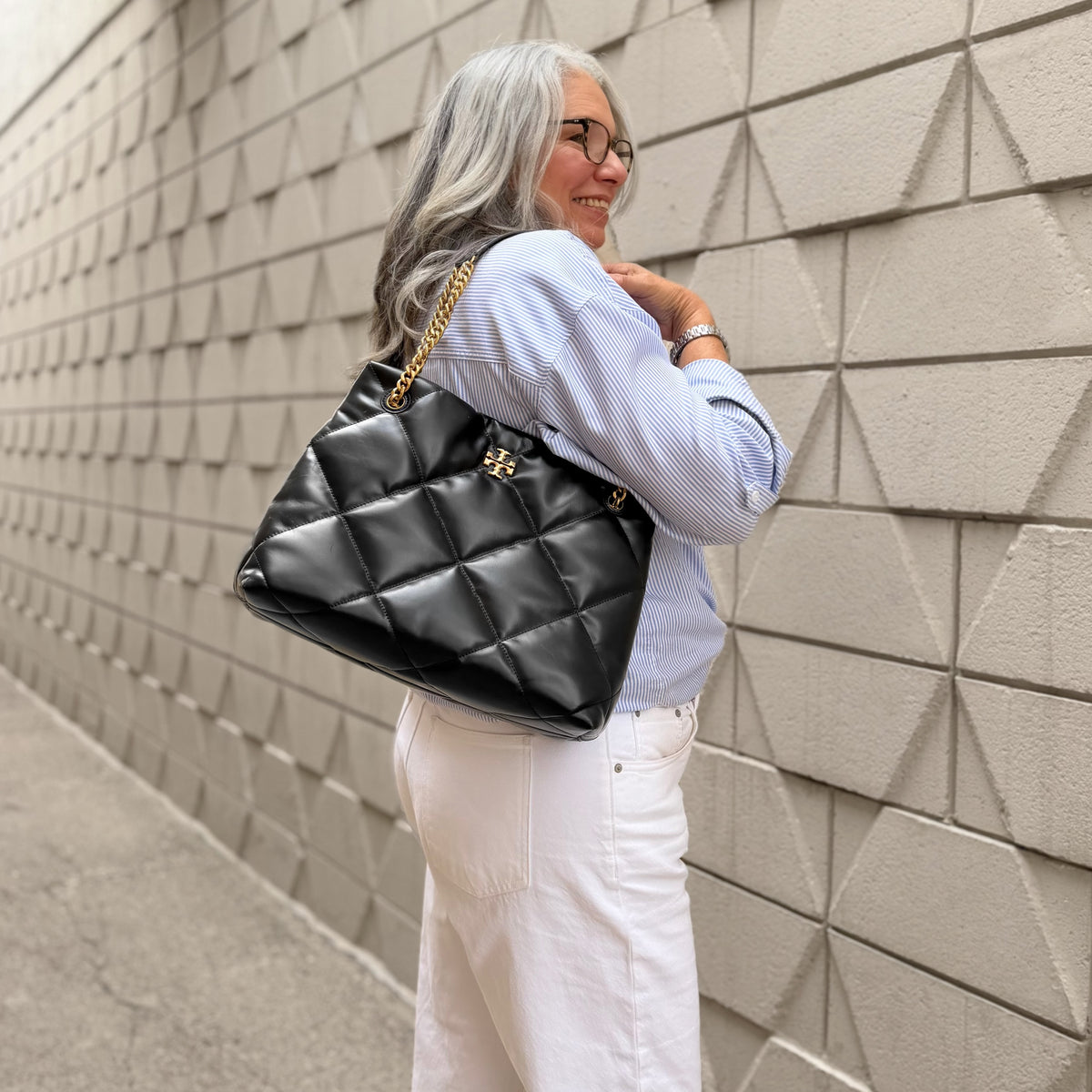 Tory Burch Kira Diamond Quilt Leather Tote Bag