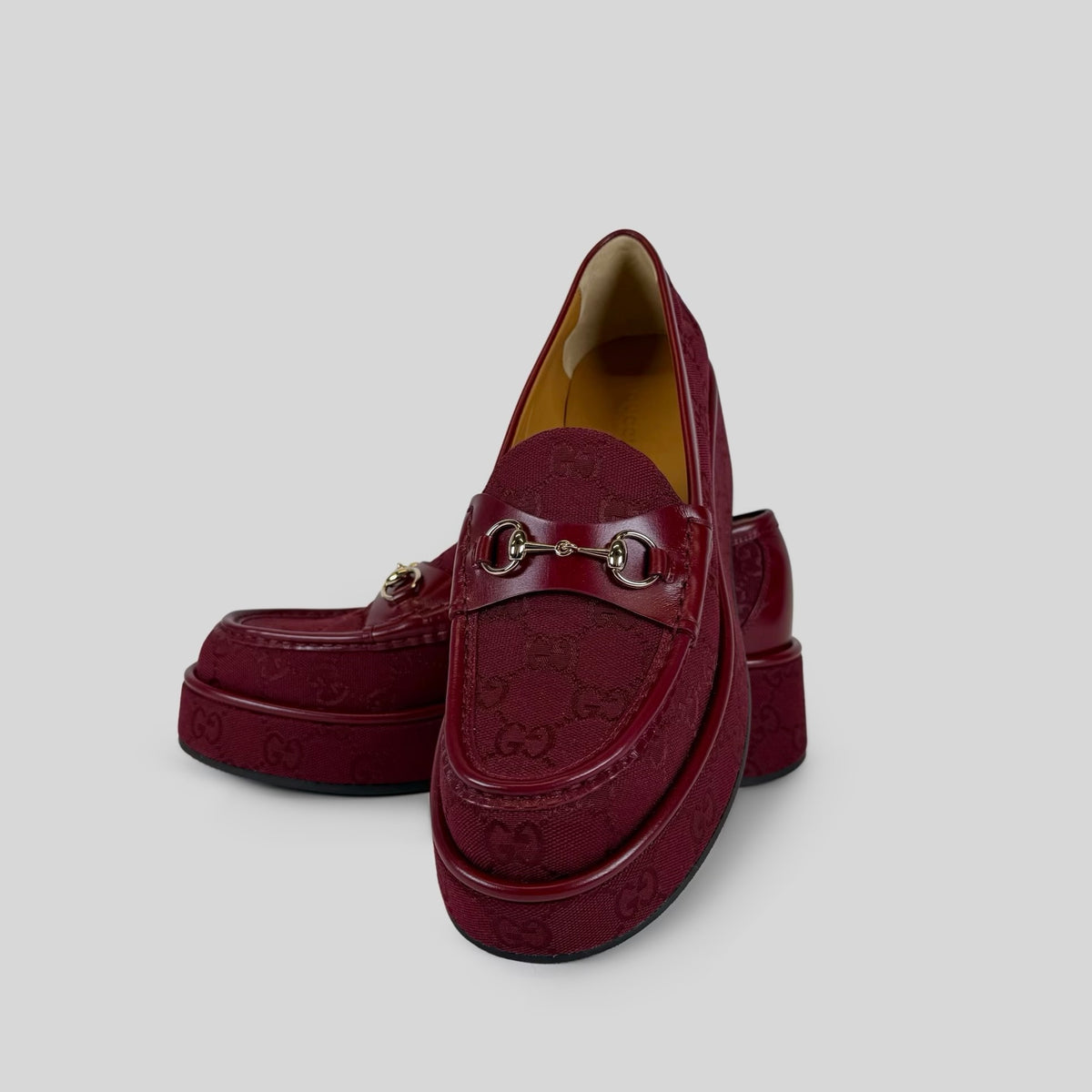 Gucci Ilde GG Canvas Platform Loafers