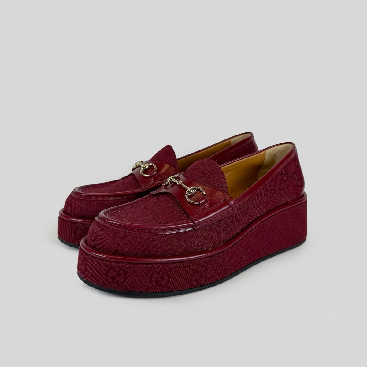 Gucci Ilde GG Canvas Platform Loafers