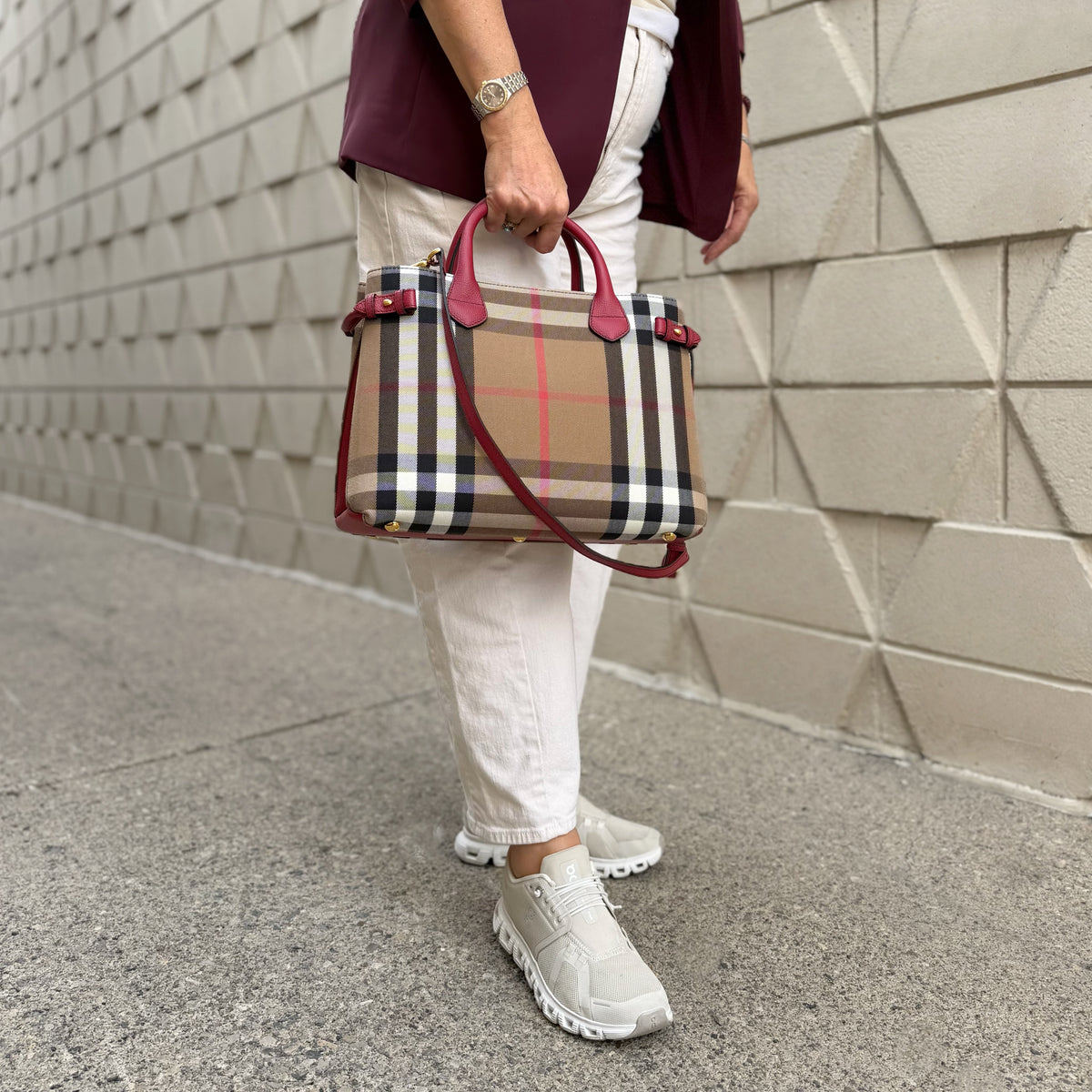 Burberry Check Banner Tote Bag