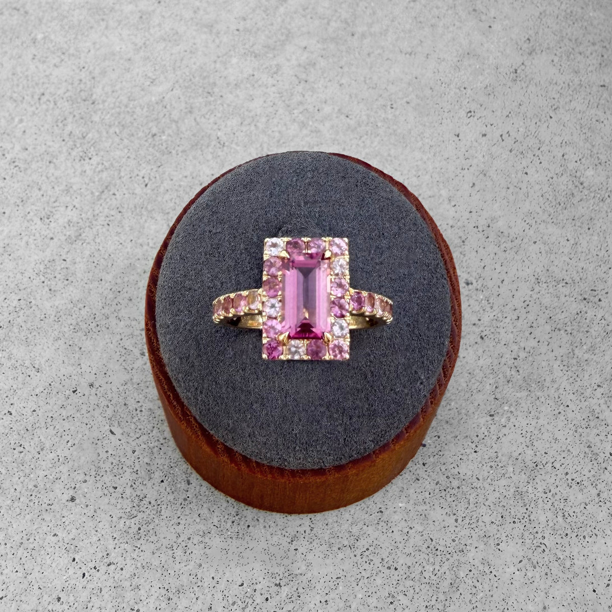 18K Yellow Gold Pink Tourmaline Ring