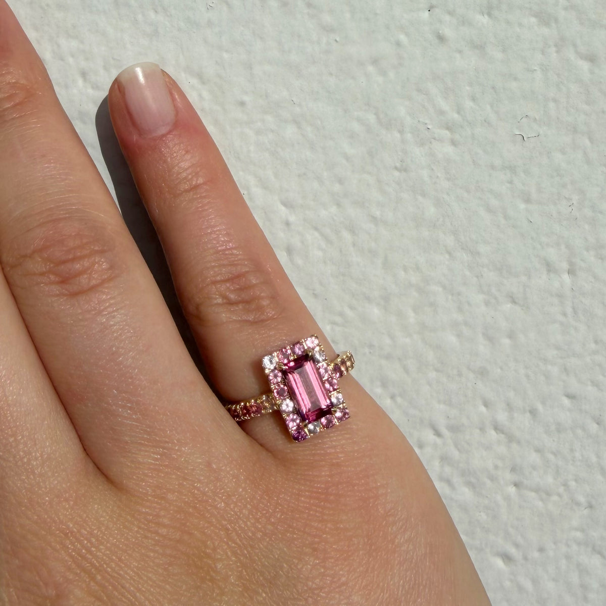 18K Yellow Gold Pink Tourmaline Ring