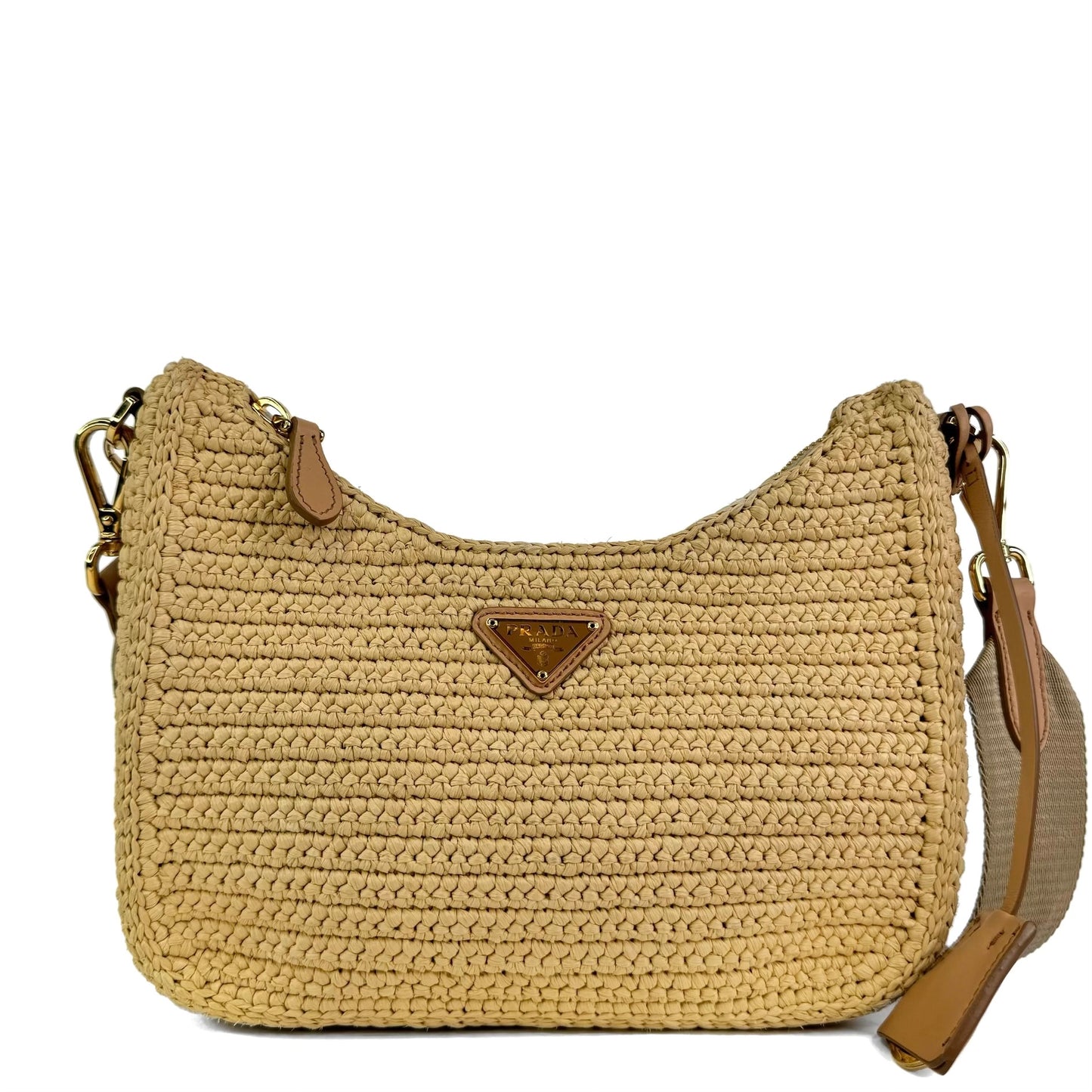 Prada Re-Edition 2005 Crochet-Knit Raffia Bag