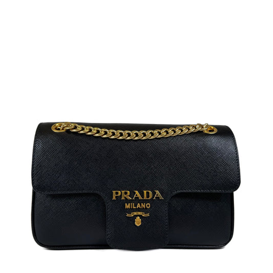 Prada Saffiano Pattina Chain Crossbody Bag
