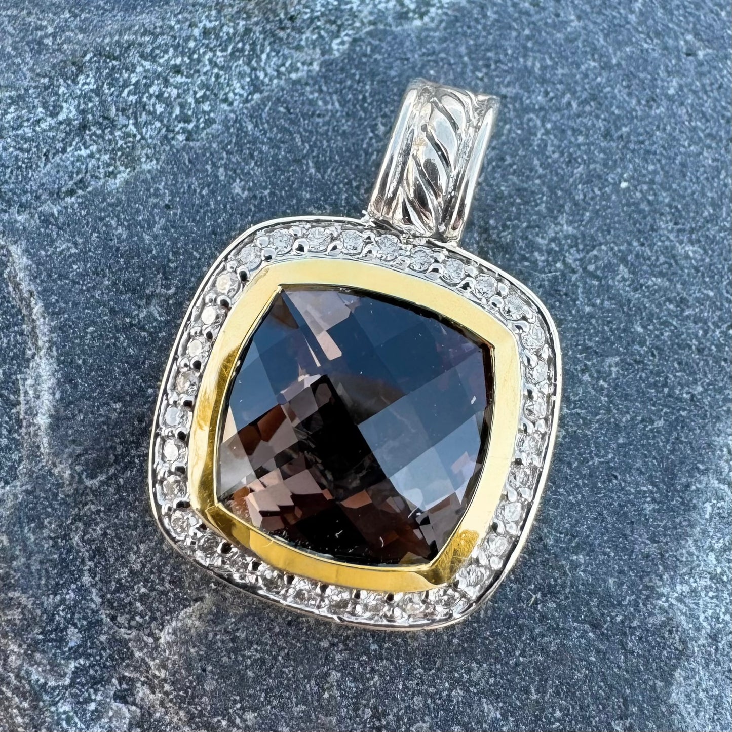 David Yurman Smoky Topaz Albion Enhancer Pendant