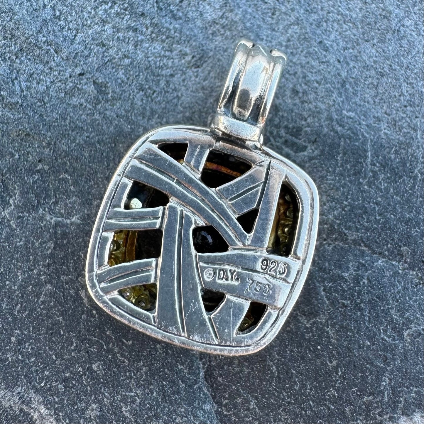 David Yurman Smoky Topaz Albion Enhancer Pendant