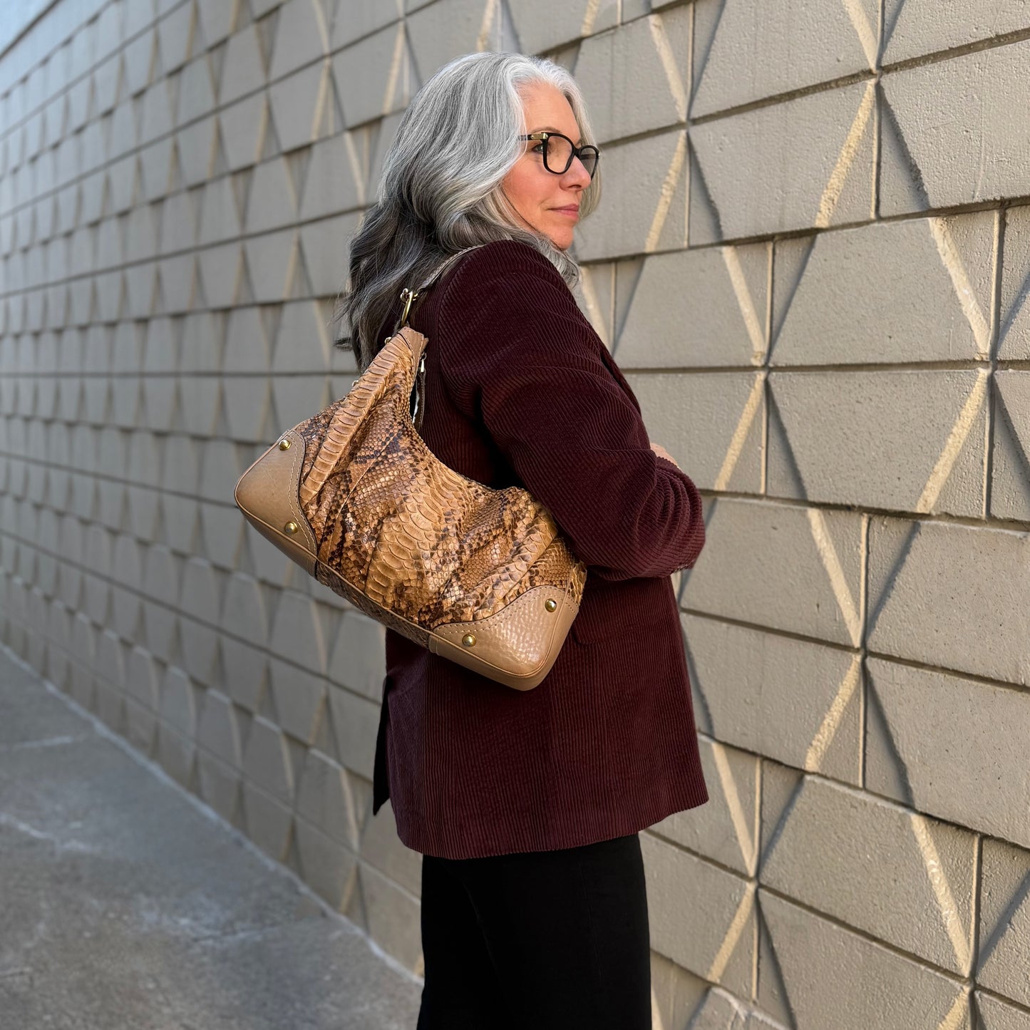 Gucci Jockey Python Hobo Bag