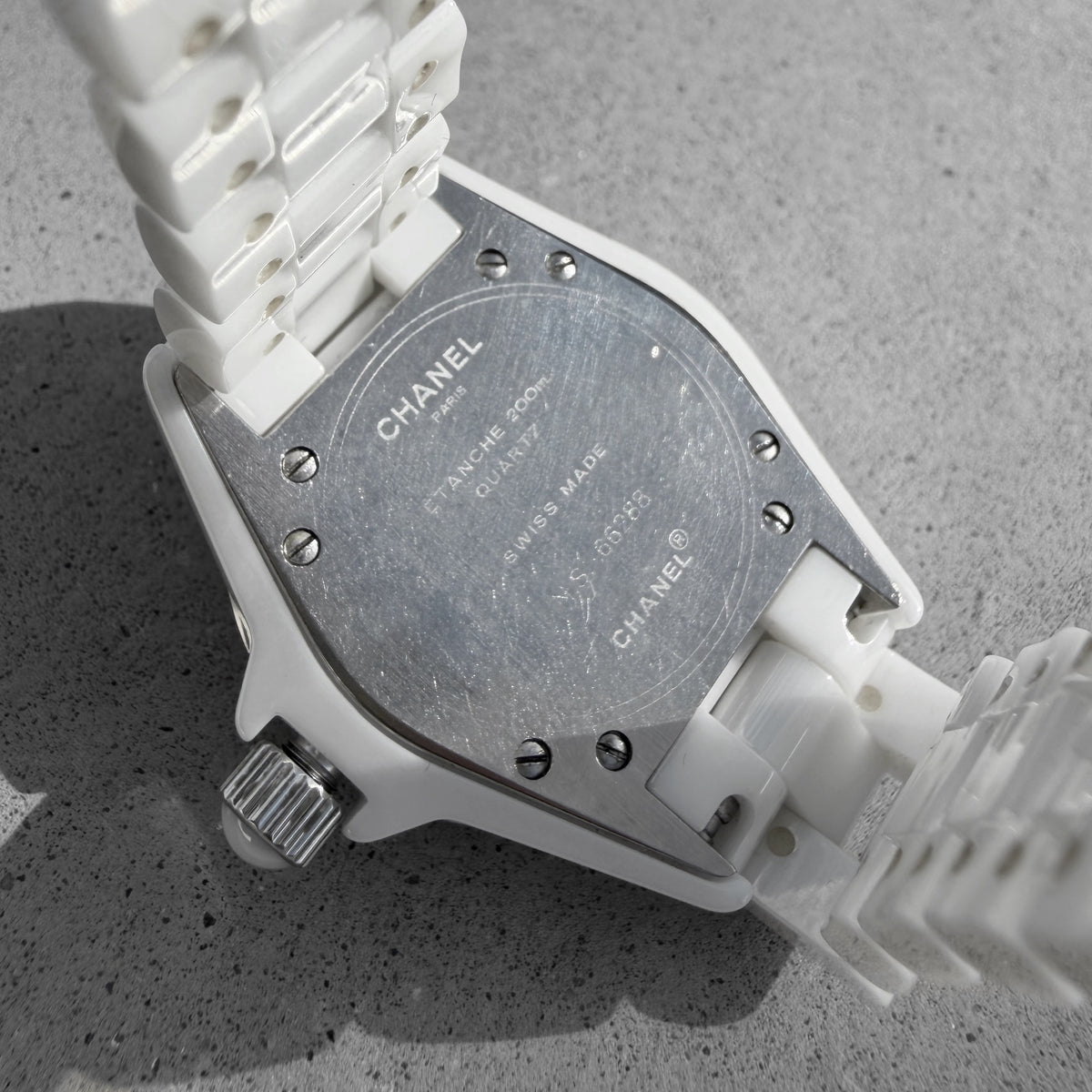 Chanel J12 White Ceramic Diamond Bezel Watch