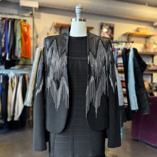 Emilio Pucci Chain Lambskin Calf Hair Blazer