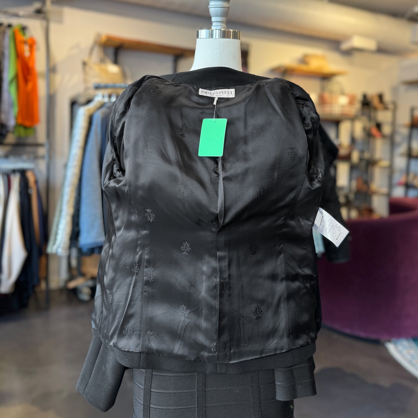 Emilio Pucci Chain Lambskin Calf Hair Blazer