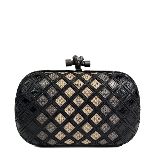 Bottega Veneta Elaphe Kiss Knot Lock Clutch