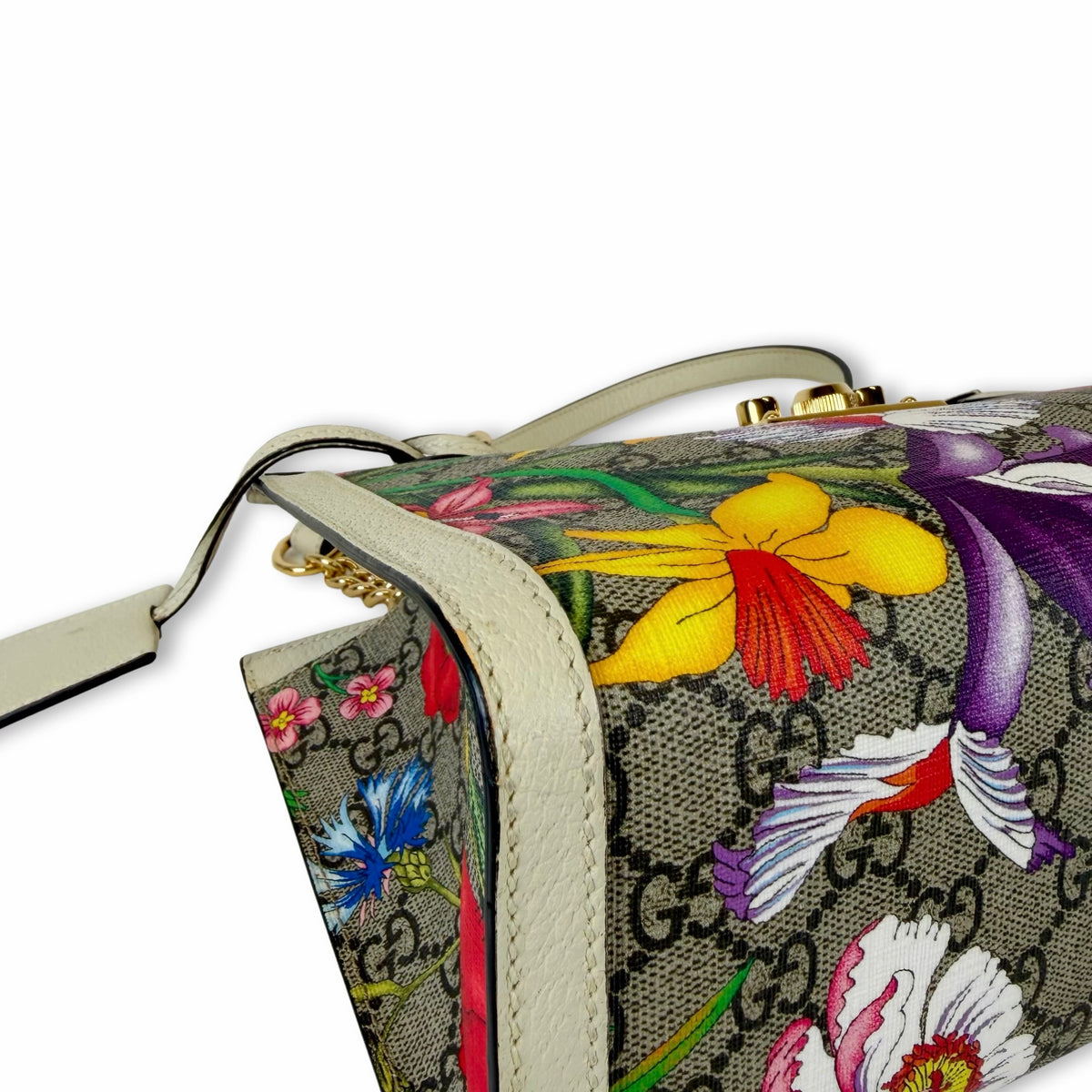 Gucci Padlock GG Supreme Flora Small Shoulder Bag